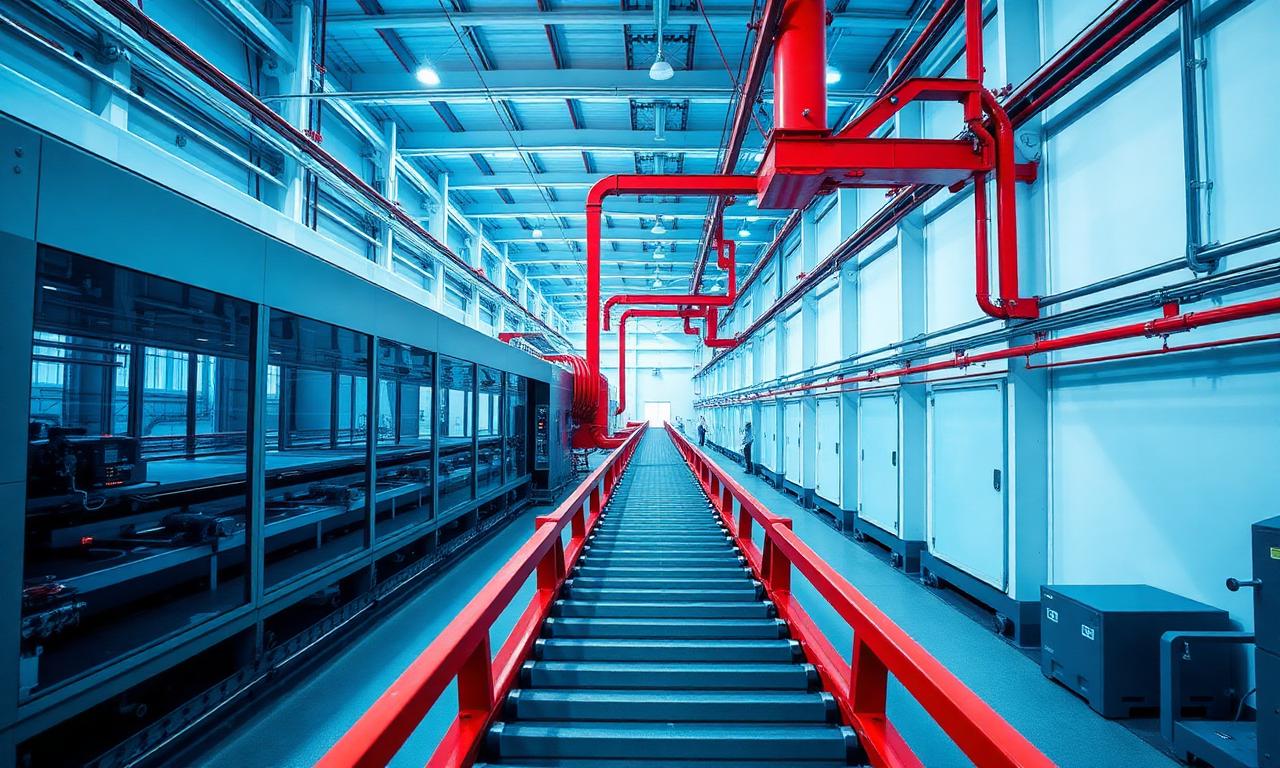 Glass tempering furnace at Royal Vision facility
