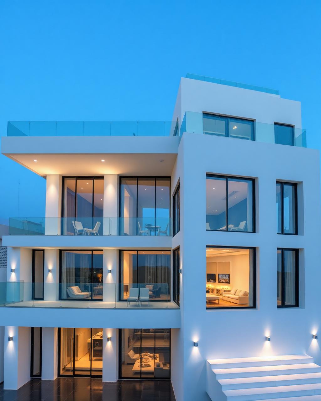Modern UAE villa with Royal Vision glass façade and railings